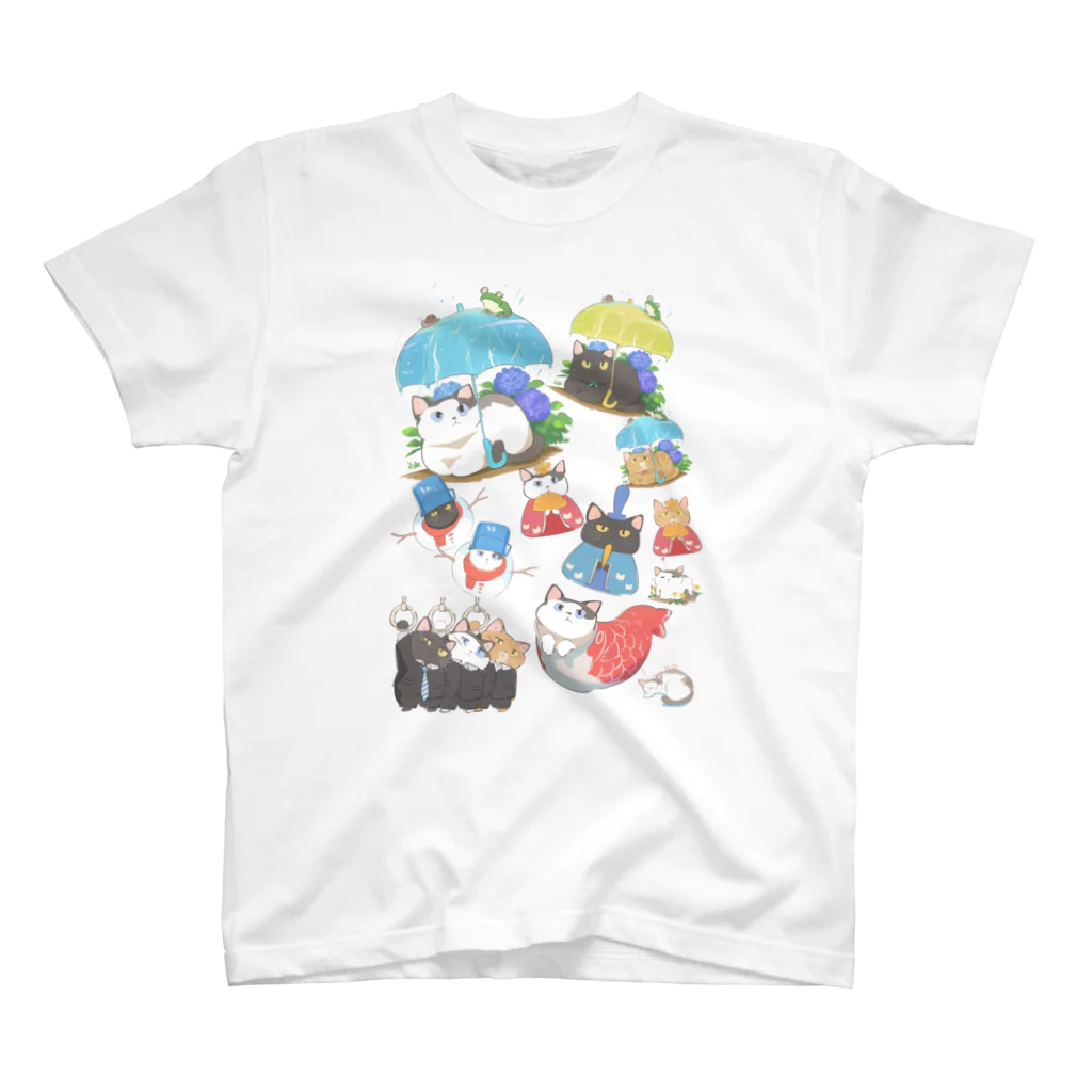 だいこくの猫絵生活ショップのいろんなちろ&まめこ&ふーこ_プチイラスト Regular Fit T-Shirt