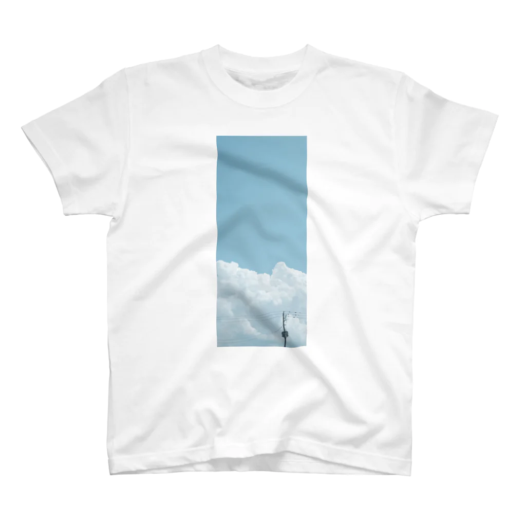 696graphic_suzuriのCinemaScope掛軸_001_空と雲と電信柱 スタンダードTシャツ