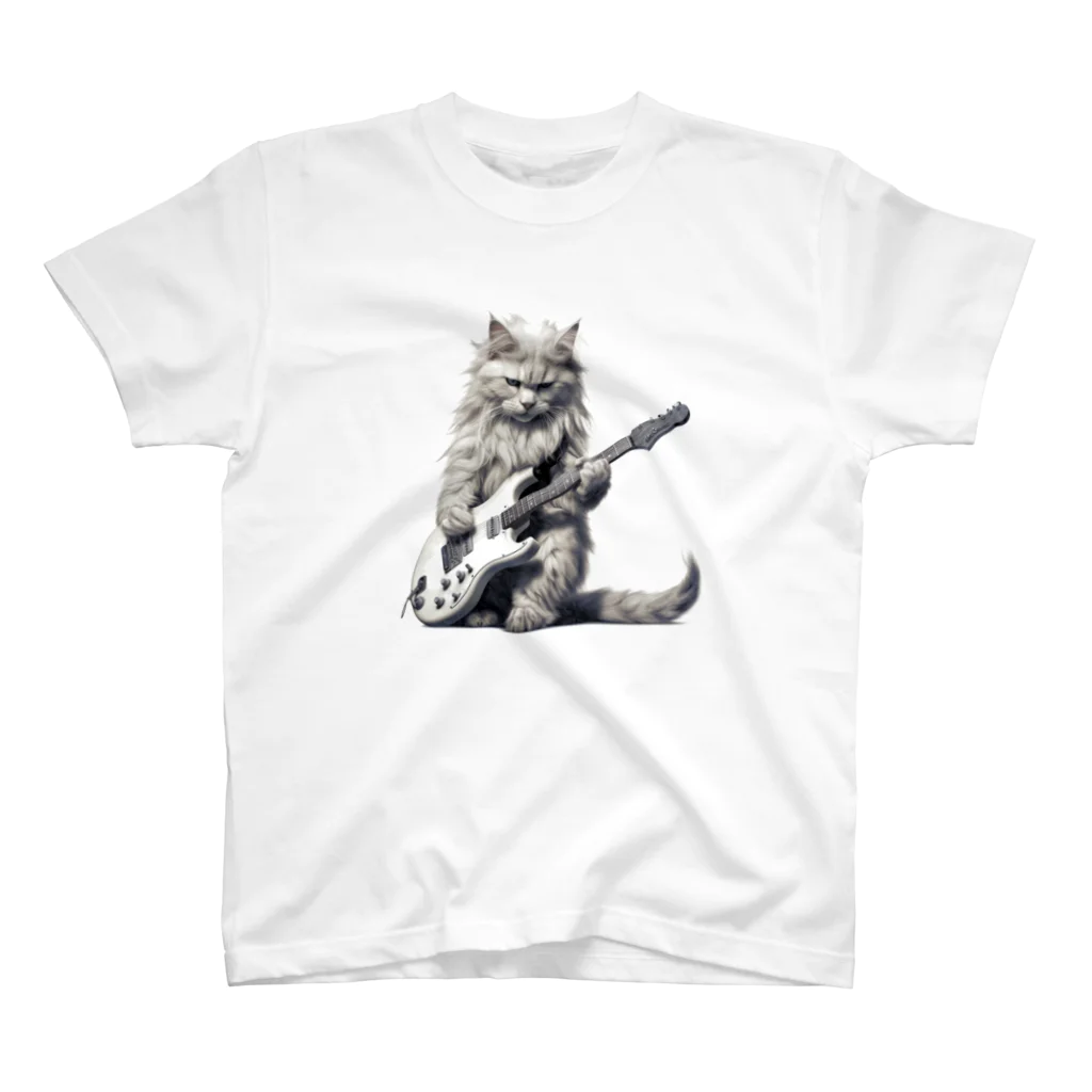 Gavi'sのRockなCat 猫ギター バージョン Regular Fit T-Shirt