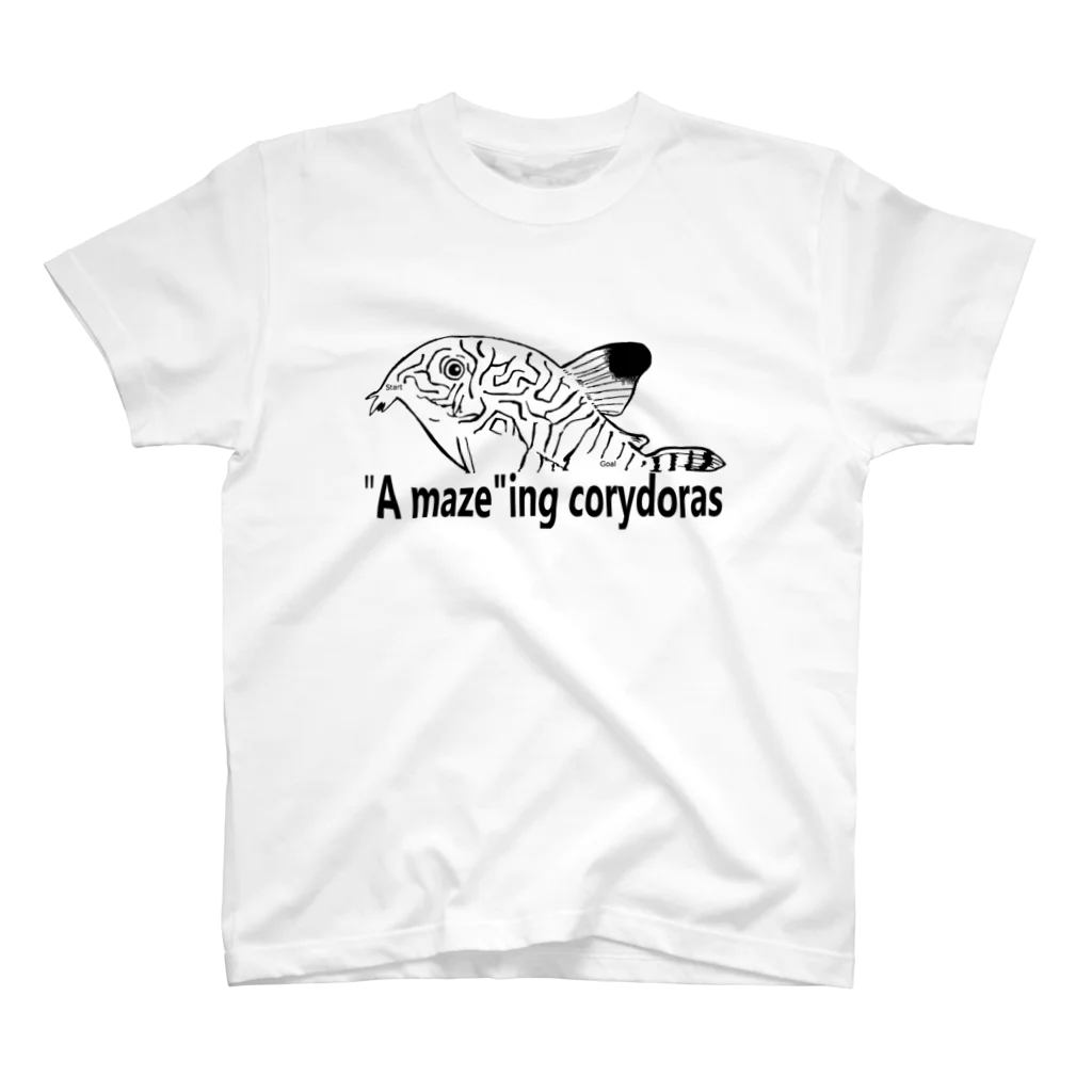 ぷらっこのコリドラス迷路（"Amaze" ing corydoras） Regular Fit T-Shirt