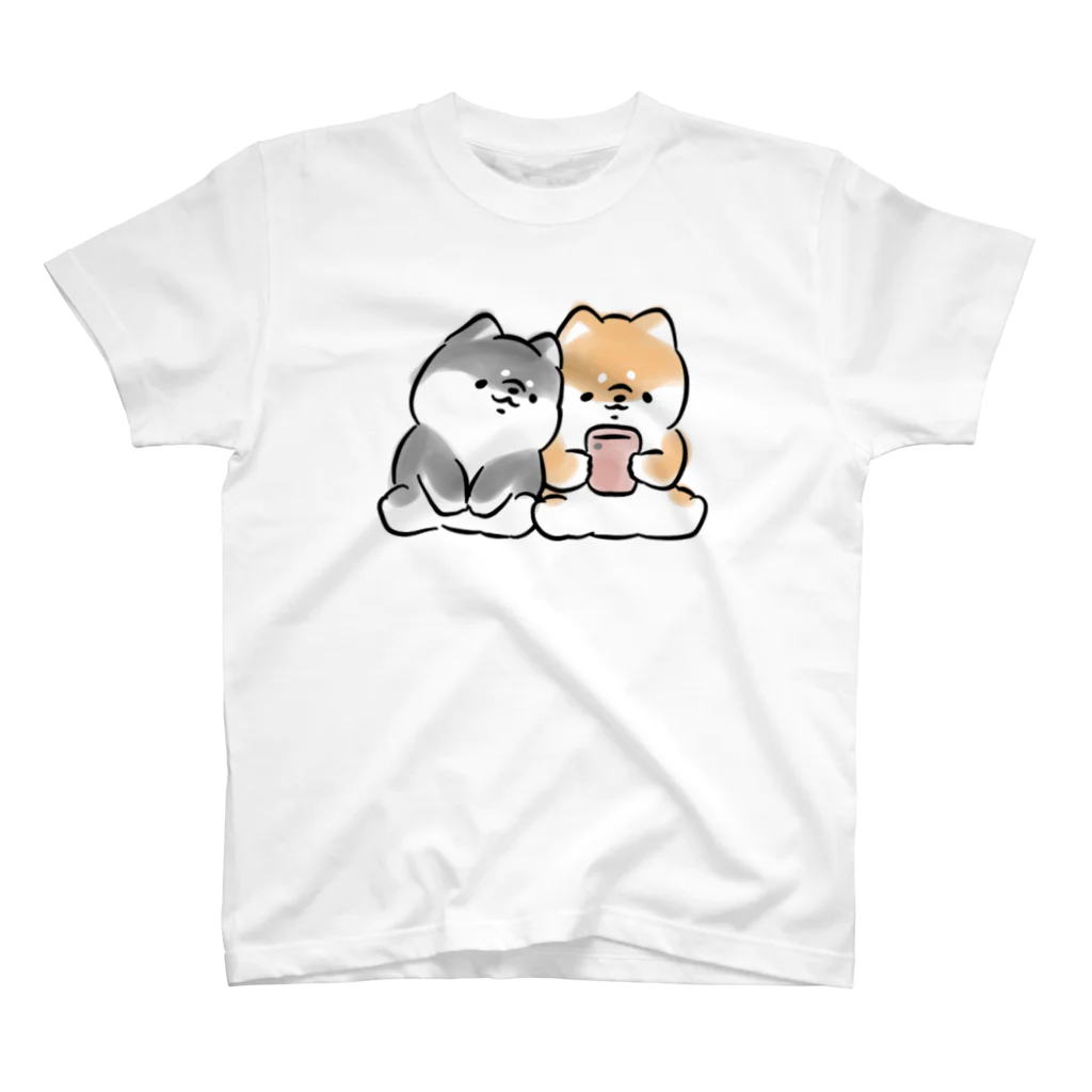 ほんわかしばいぬのほんわか黒しば(スマホ) スタンダードTシャツ