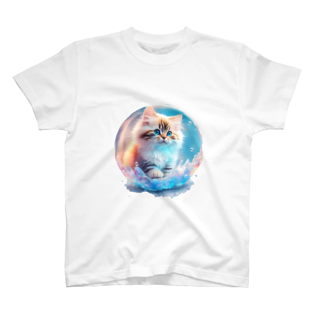 aianimalartyamaのしゃぼんねこb スタンダードTシャツ