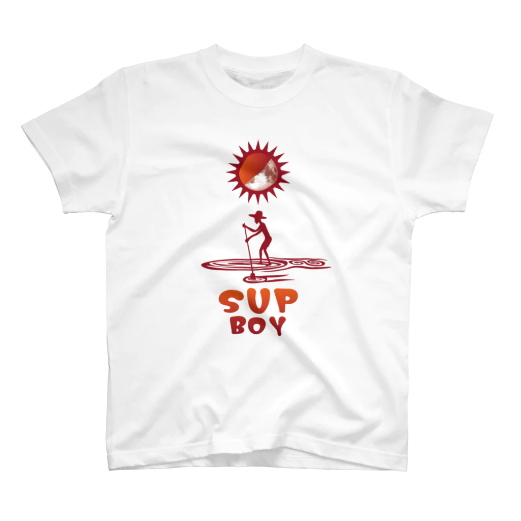 たんたんDESIGNのSUPBOY(RED) Regular Fit T-Shirt