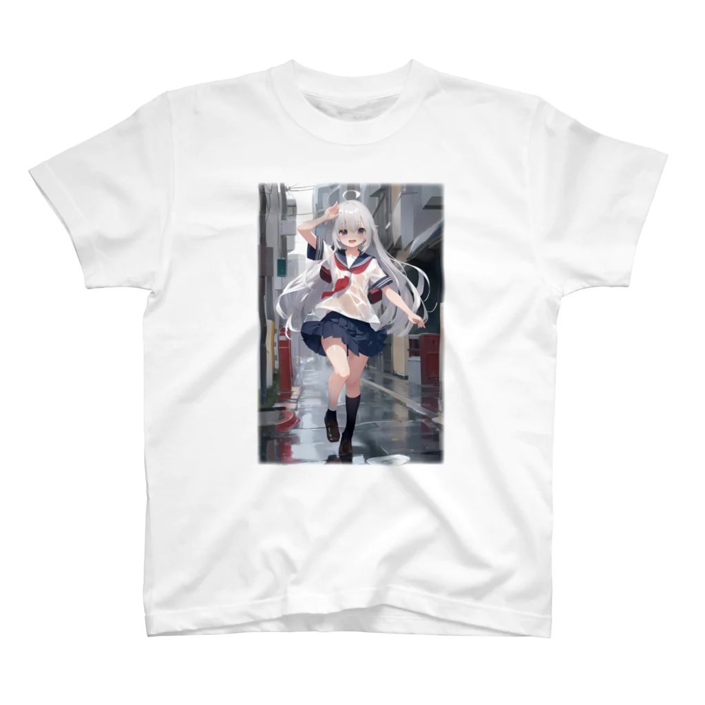 KAZAHANAの雨上がりの少女 Regular Fit T-Shirt