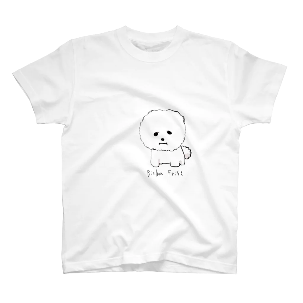 こてぼた堂の何かを我慢するビションフリーゼ スタンダードTシャツ