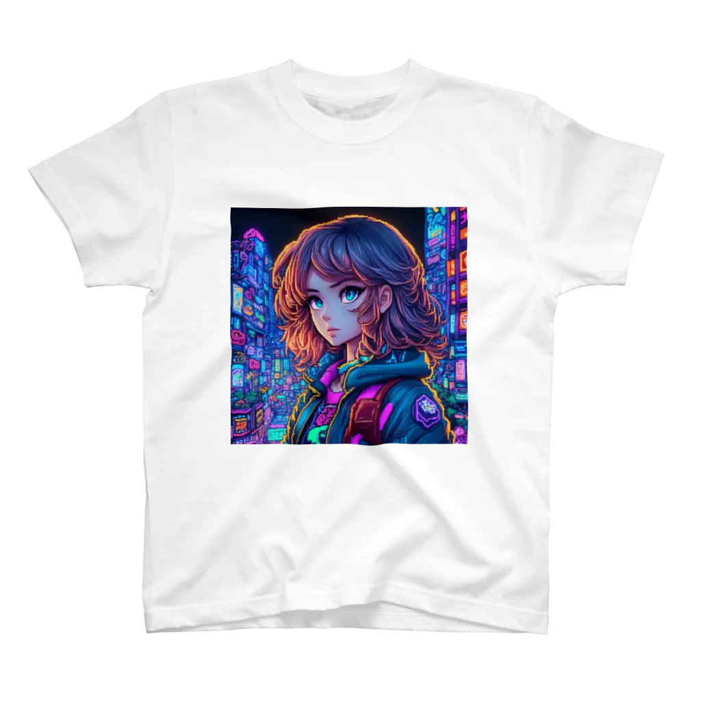 aokitaのAI art girl -pixel art- Regular Fit T-Shirt