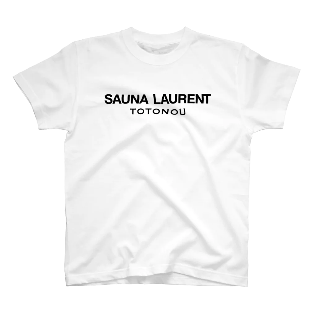 TOKYO LOGOSHOP 東京ロゴショップのSAUNA LAURENT TOTONOU-サウナローラン ととのう-黒ロゴ 티셔츠