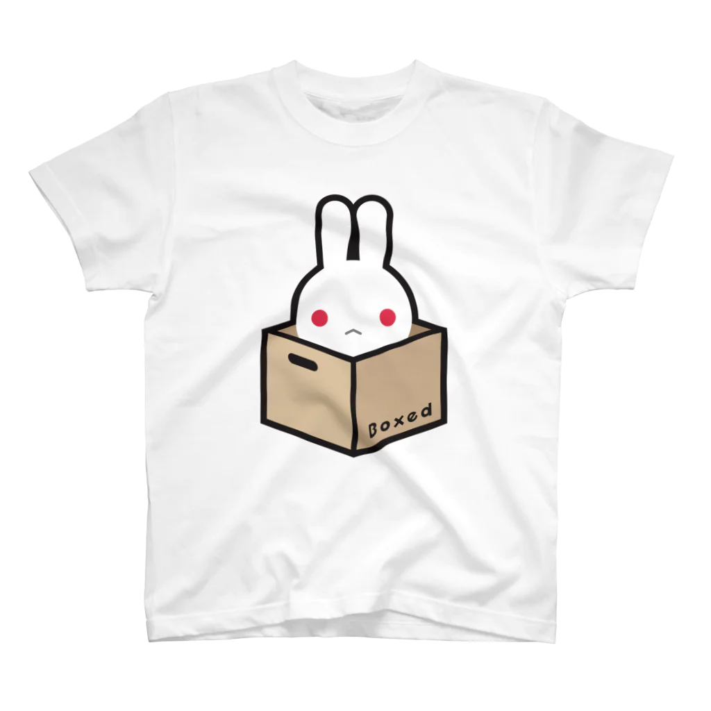 ツギハギ ニクの【Boxed * Rabbit】カラーVer Regular Fit T-Shirt