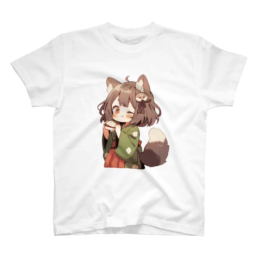 jai-to-anのたぬっぺ  (Tanuppe)  ver.3 狸の神様、たぬき、タヌキ スタンダードTシャツ