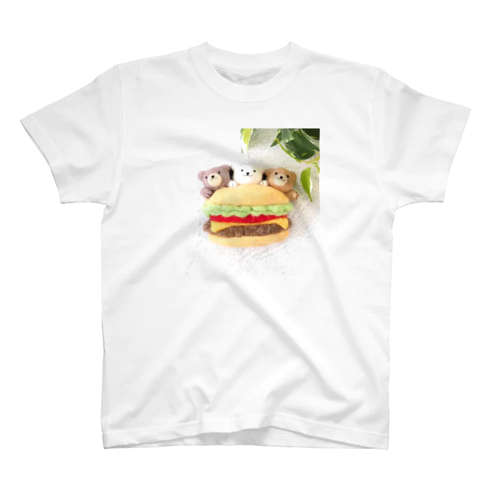 kumamia（くまみあ）のくまの3兄弟（ハンバーガー） スタンダードTシャツ