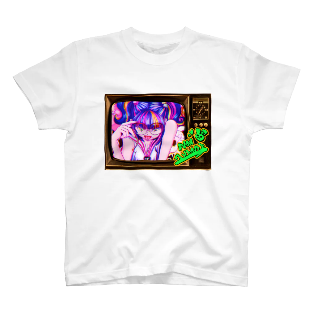 モダンラヂオの【昭和ヤンキー少女】レトロTV Ver. スタンダードTシャツ