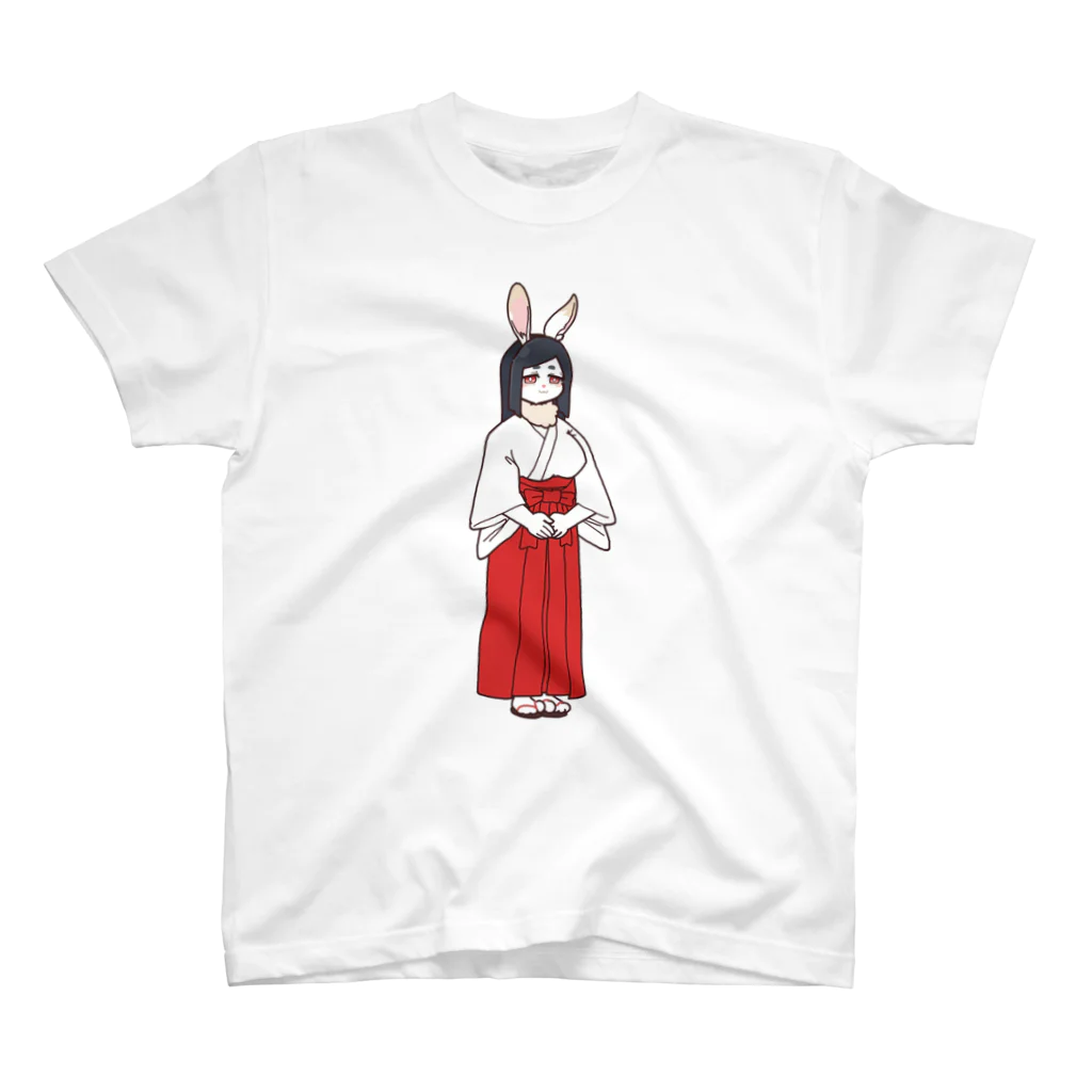 TukaretaINUのうさぎ巫女さん スタンダードTシャツ