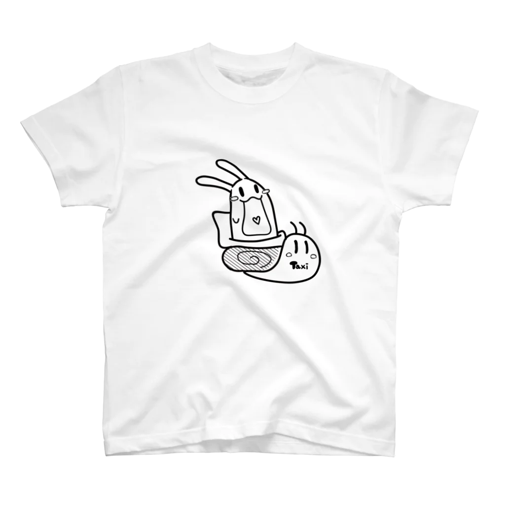 うさきッちょんのゆっくり急いでます（白Tシャツ） スタンダードTシャツ