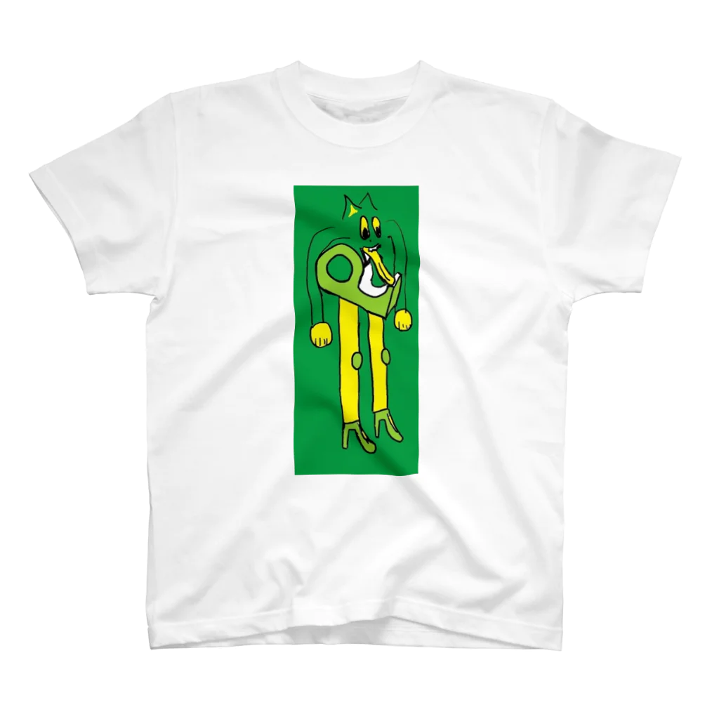 sumanandaのTape case body and the cellophane tongue （green） Regular Fit T-Shirt