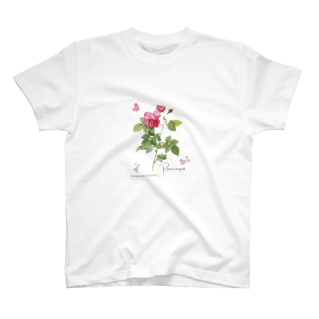 Roses_mapの一輪の薔薇とハート スタンダードTシャツ