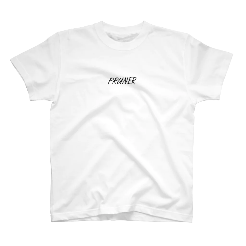 PRUNERの【PRUNER】ロゴ 片腕デザイン ストリートファッション Regular Fit T-Shirt