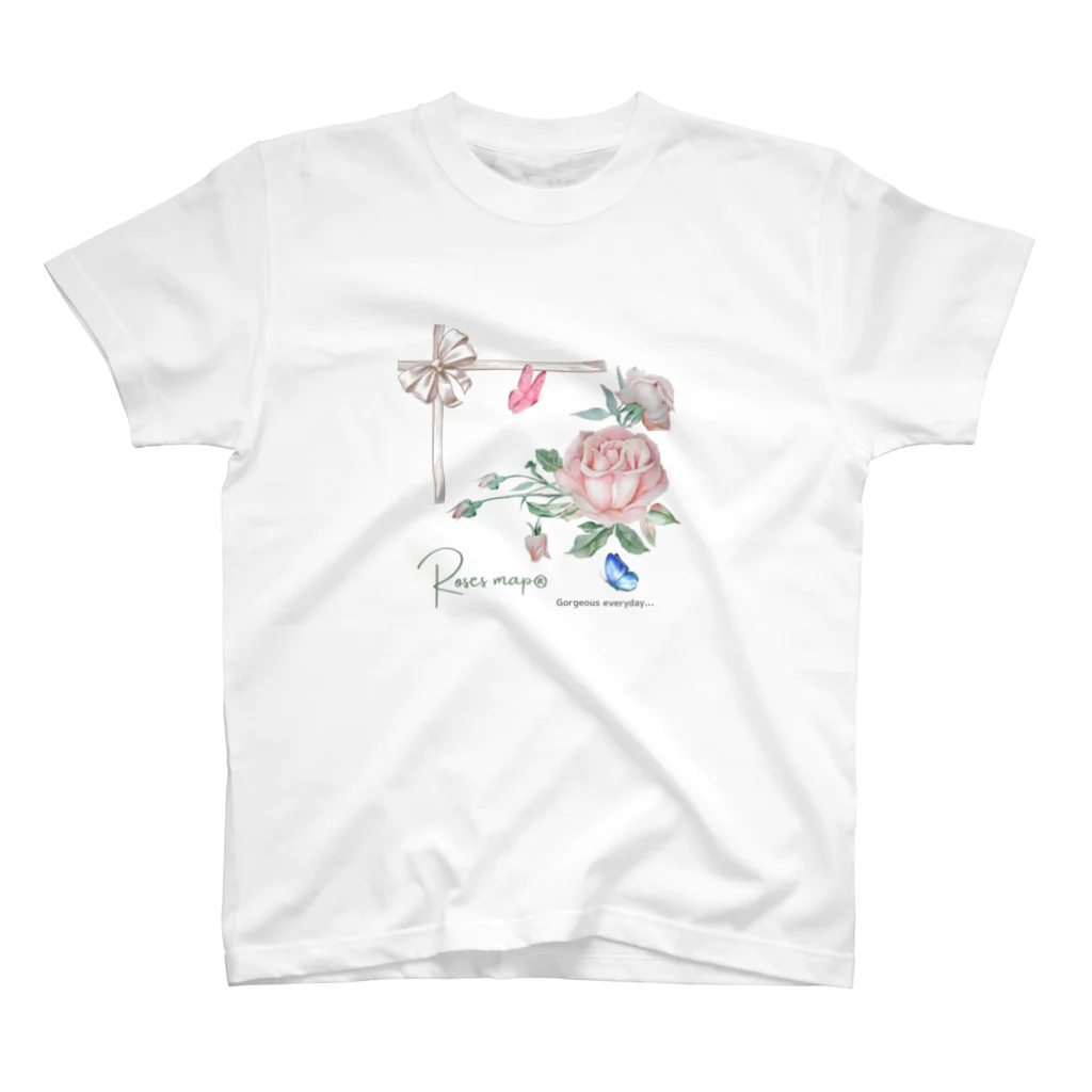 Roses_mapの薔薇のギフトと蝶 Regular Fit T-Shirt