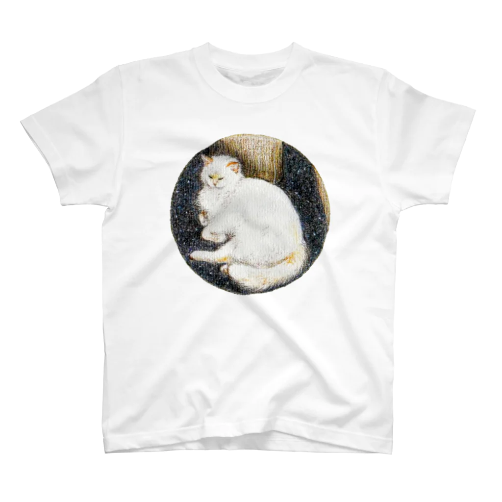 tori-nanbanの白い猫_円 Regular Fit T-Shirt