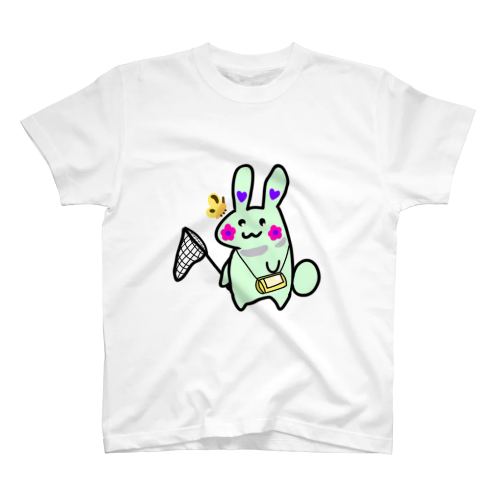 anko_koshianのお花ウサギ🌼🐰ライトグリーン Regular Fit T-Shirt