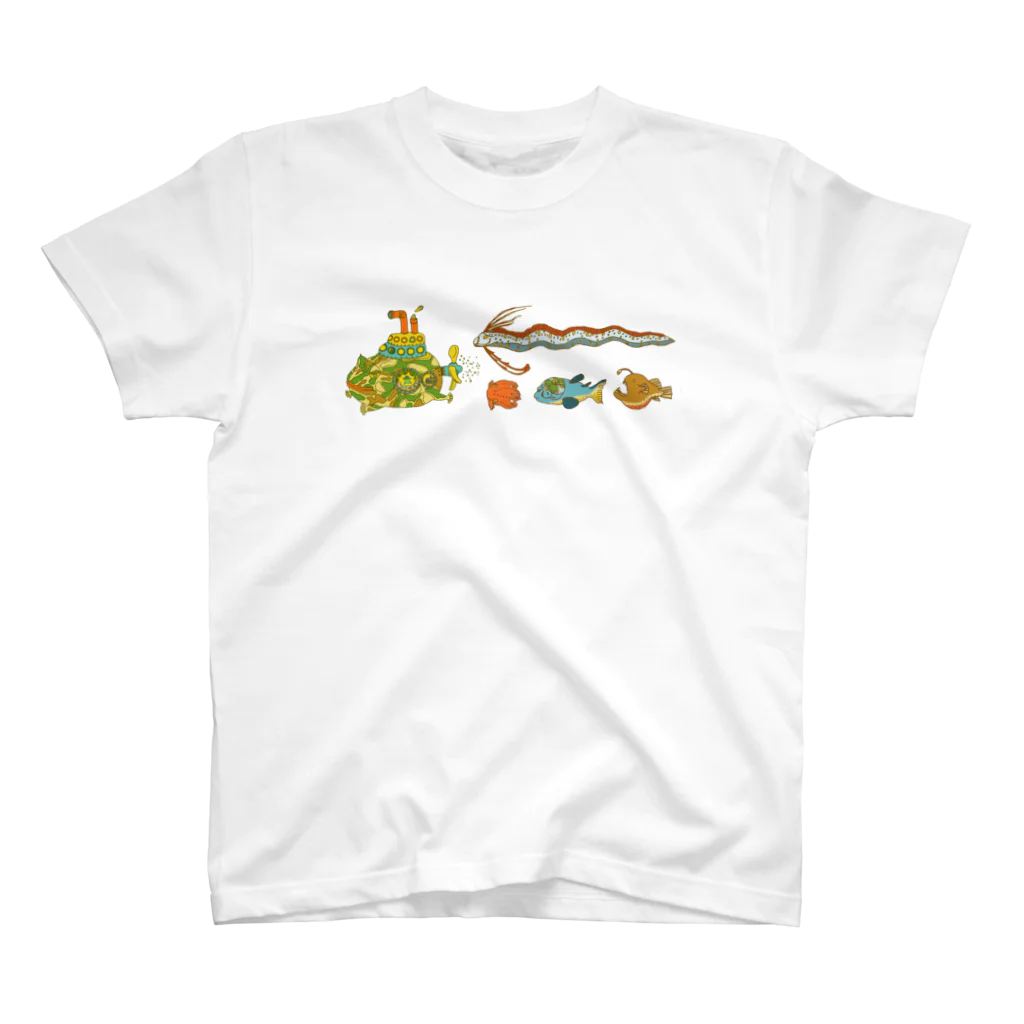 さちこの生物雑貨の追いかけるモッチ潜水艦 スタンダードTシャツ