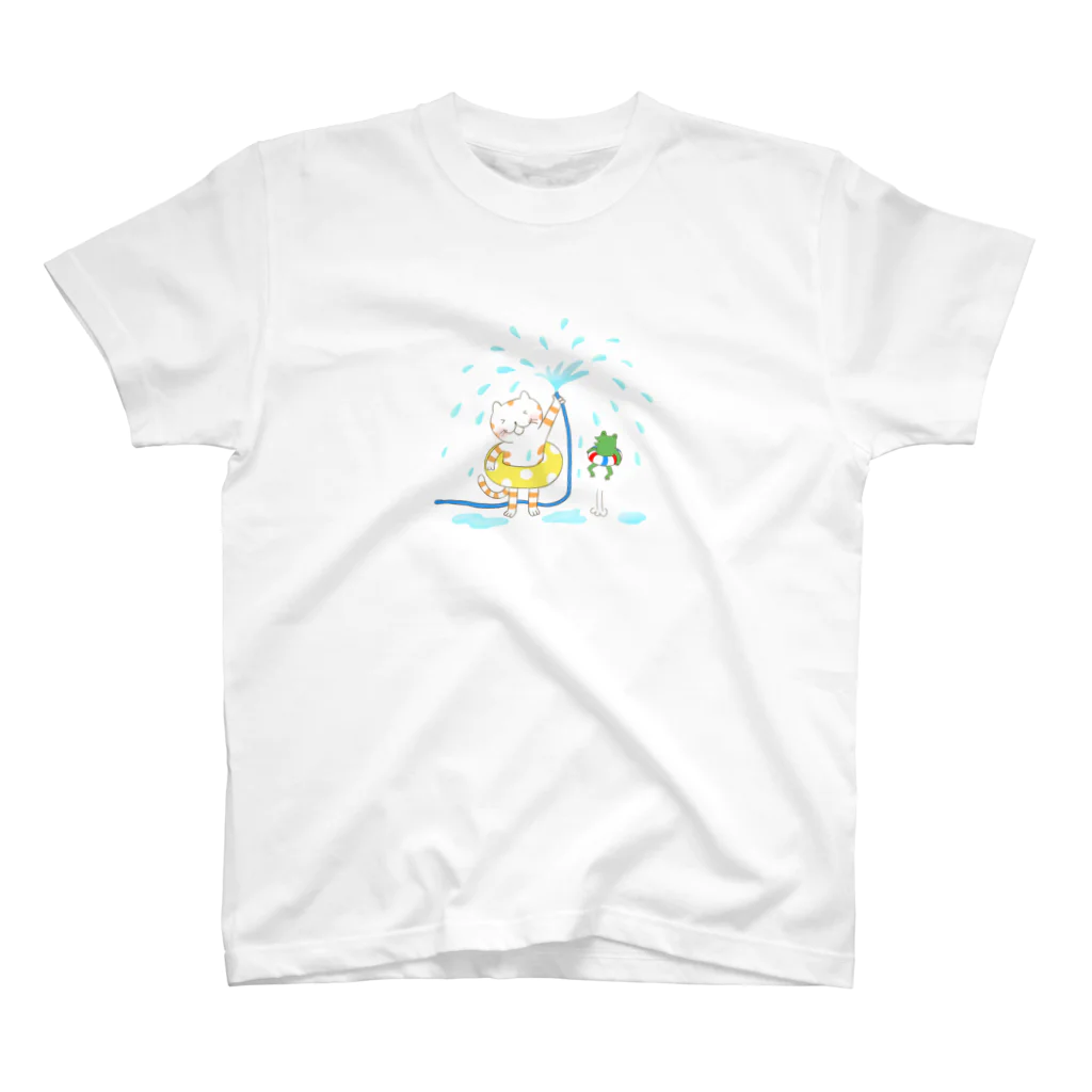 カワラリマーの水浴び猫さん Regular Fit T-Shirt