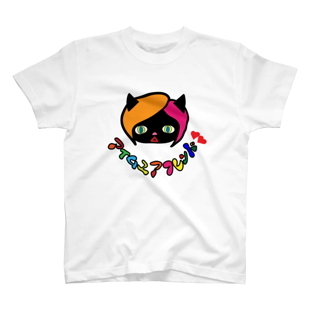 プリーズ・プリント・Tシャツの【かわいい猫ちゃんキャラT】『ウィッグ黒猫ちゃん』 Regular Fit T-Shirt