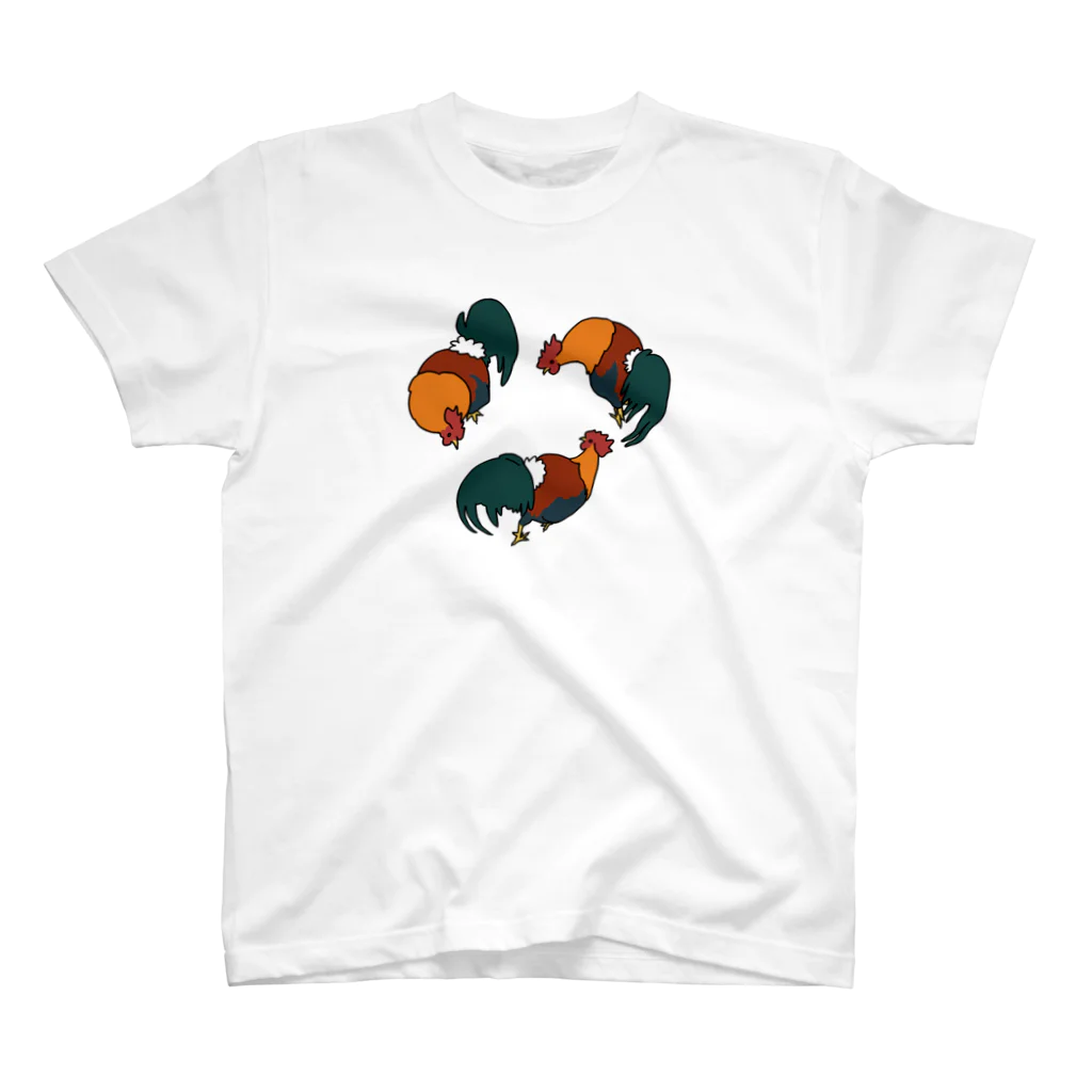 しもべ(鶏勉強中)の三つ巴郡上地鶏 Regular Fit T-Shirt