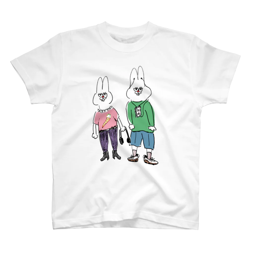 ざらざらせんべい亀のうさ丸家（らび子とぴょんのすけ） スタンダードTシャツ