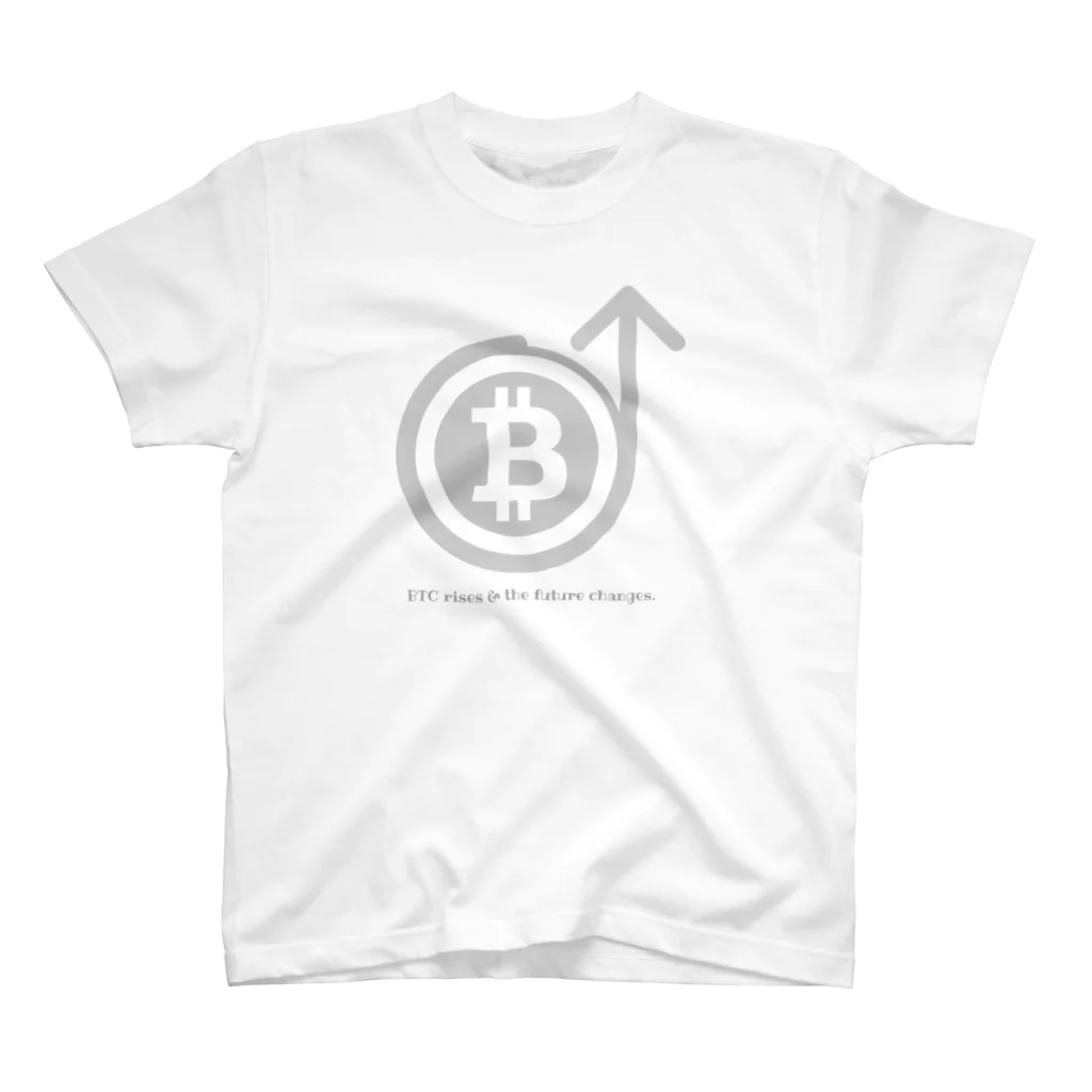 仮想通貨グッズショップの急上昇ビットコインシリーズ（灰ロゴ） Regular Fit T-Shirt