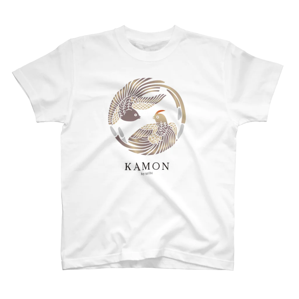 satoshiomuraの【KAMON by seibi】bird 尾長鳥 Regular Fit T-Shirt