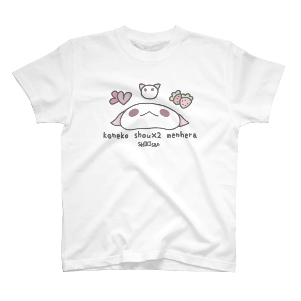 itsuto-こねこしょうしょうめんへらの「しきさんふぇいす」 Regular Fit T-Shirt