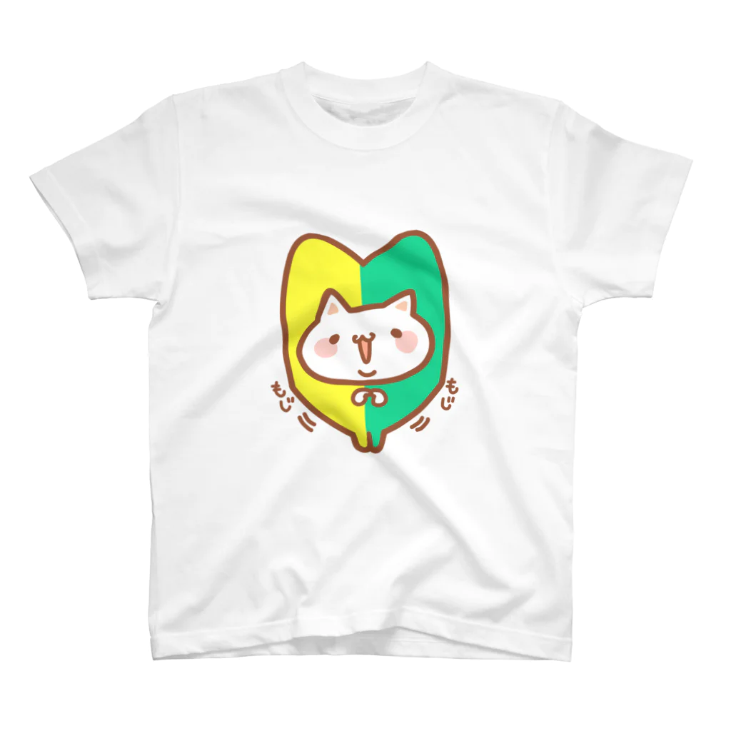 mai_illust_boxの初心者マーク（白猫） Regular Fit T-Shirt