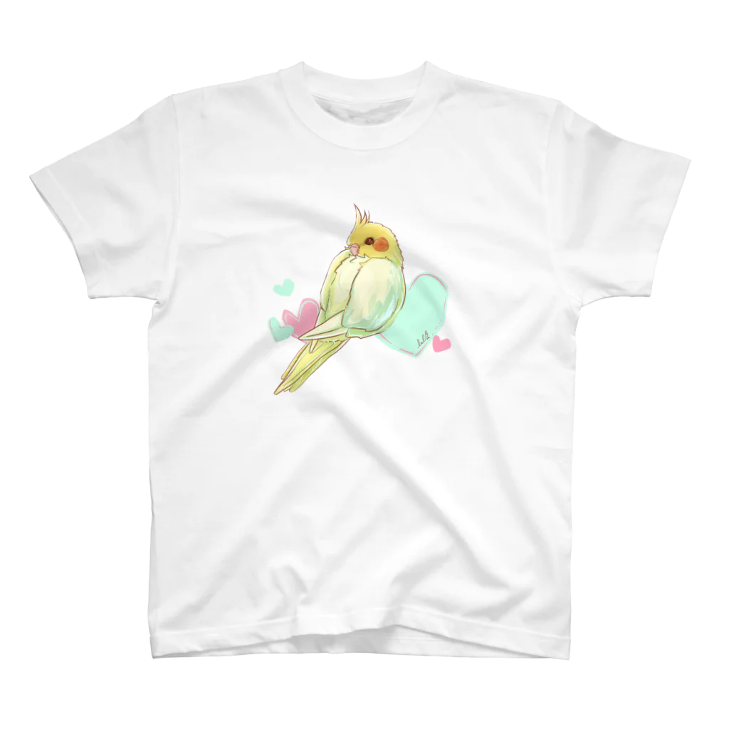 らる_haruの見返りオカメインコ スタンダードTシャツ