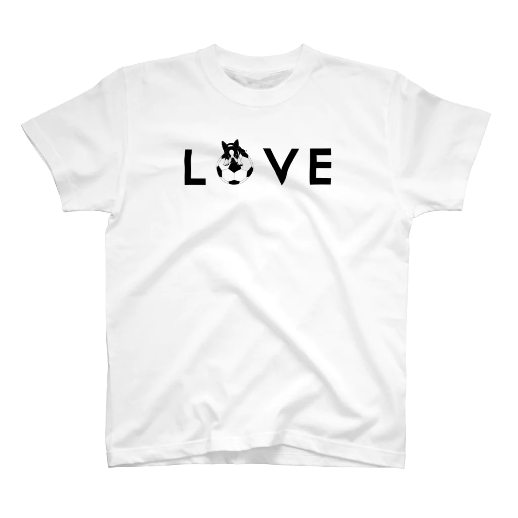 コチ(ボストンテリア)のボストンテリア(サッカーLOVE)[v2.8k] スタンダードTシャツ