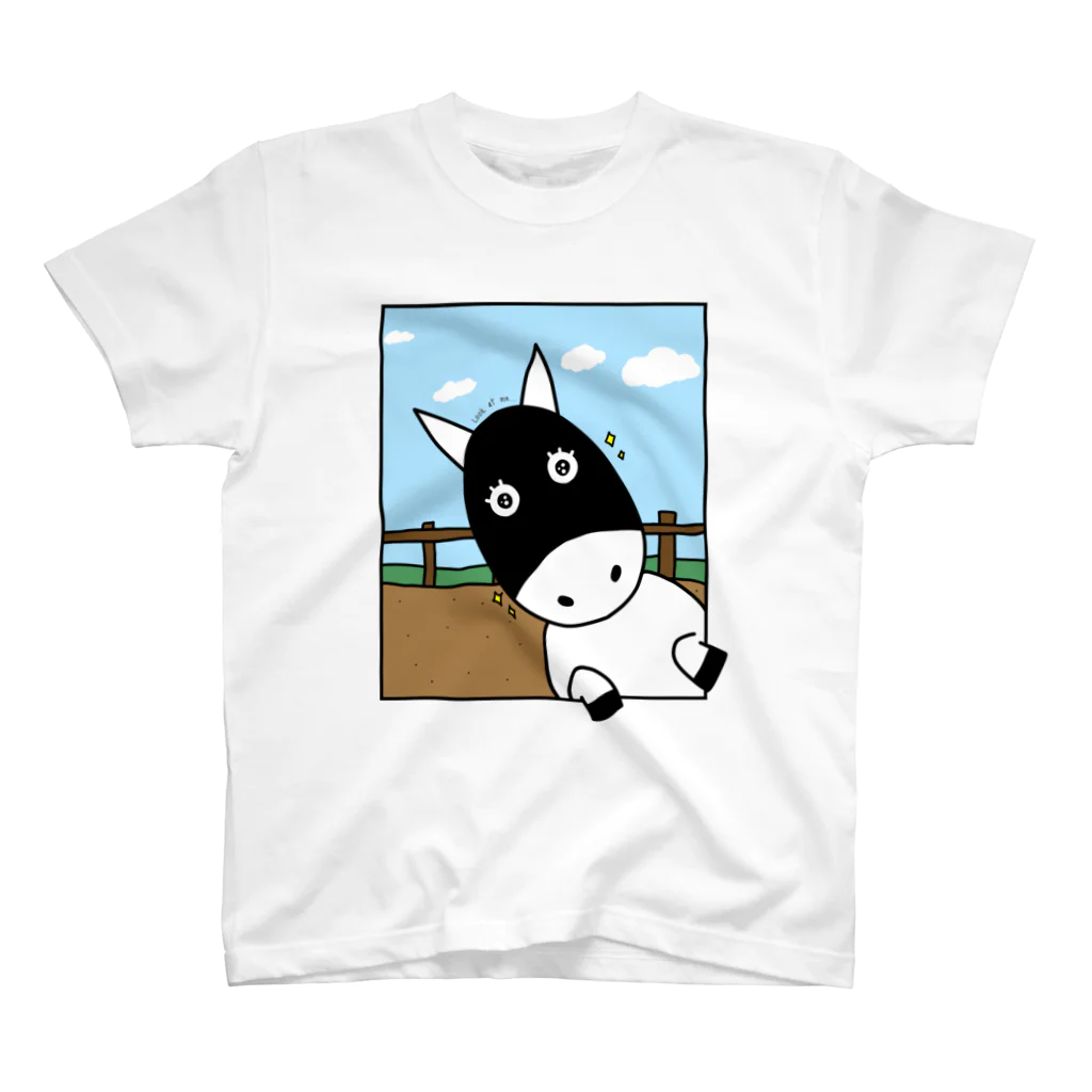 あっきょん(旧たもちゃん)のひゅひゅ馬めんこ「Look at me...」 スタンダードTシャツ