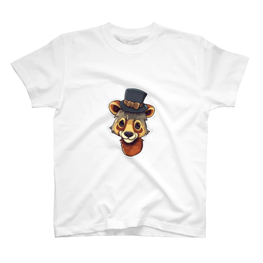 D.Sデザインの狼のおしゃれハット スタンダードTシャツ