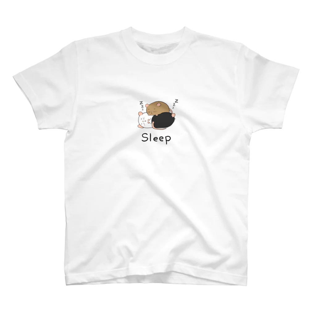 居間口研究室のSleepingマウス Regular Fit T-Shirt