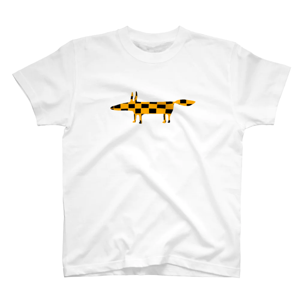 【KOTCH】 Tシャツショップのフォックス　ギンガムチェック スタンダードTシャツ