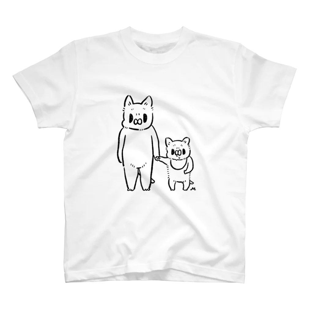 momotoの猫親子柄（単色） Regular Fit T-Shirt