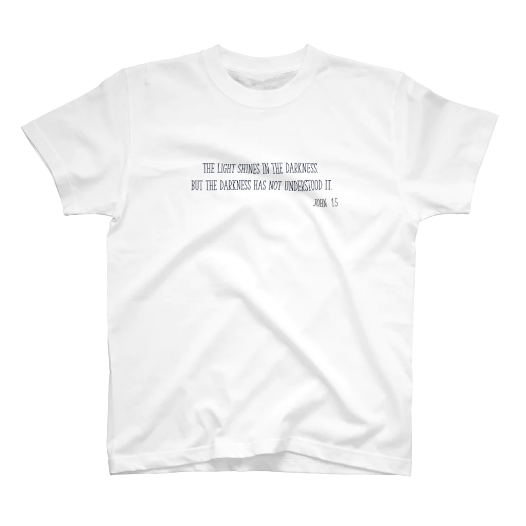 fuwariyukiの御言葉Tシャツ　光と闇　ヨハネ1:5 スタンダードTシャツ