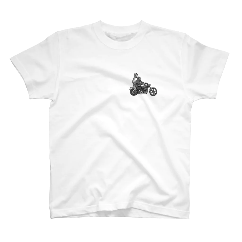 カメロニアンショップの(ノーヘル)バイクゴリラ&キリン スタンダードTシャツ