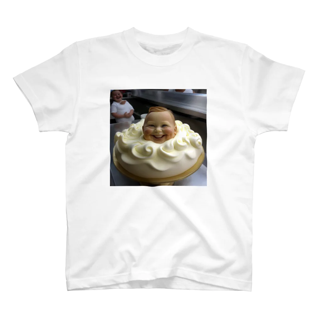 THE FUNNYDOPE SHOPのBABY in CAKE Regular Fit T-Shirt