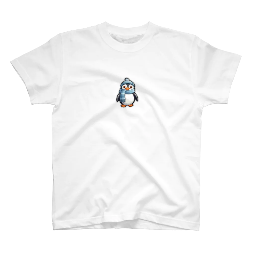 Tenpakuのペンギンの冬の雪だるま作り スタンダードTシャツ