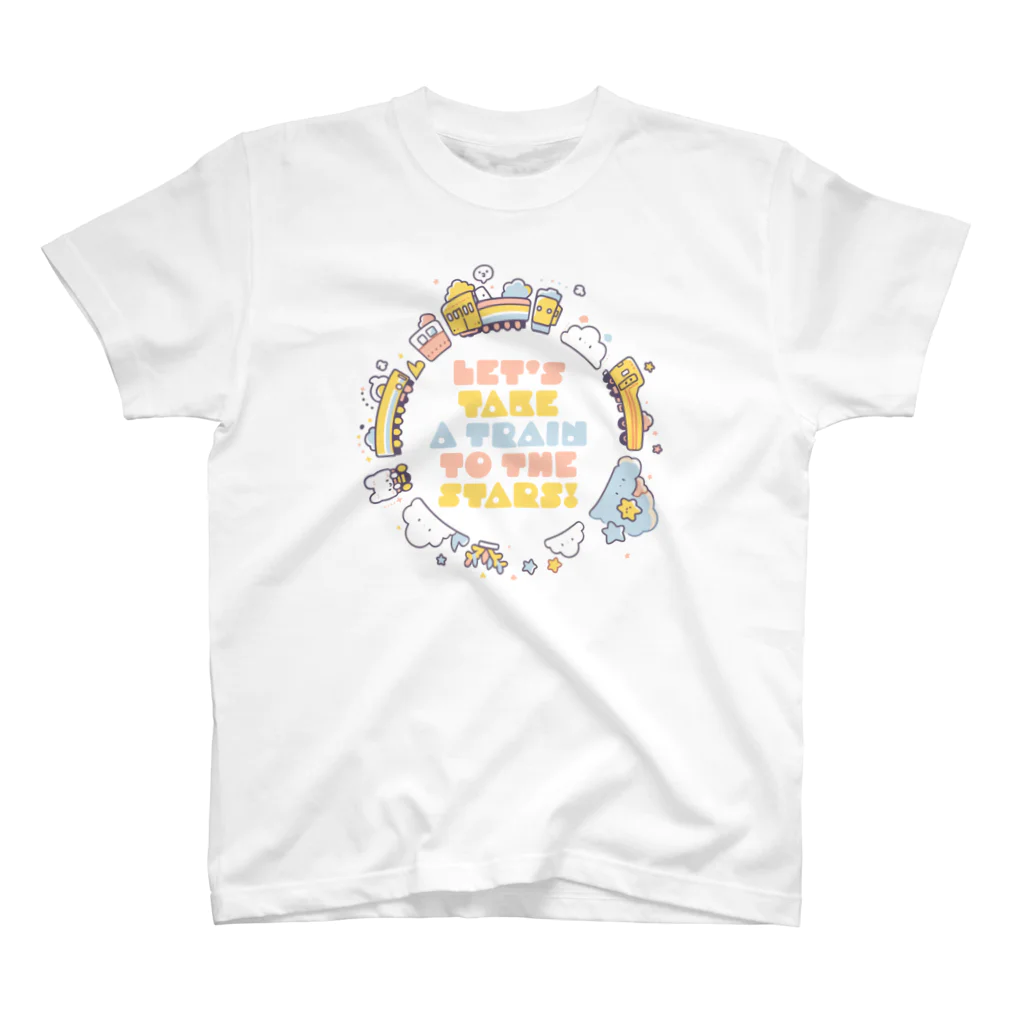 ブロックさんのLet’s Take a Train to the Stars! Regular Fit T-Shirt