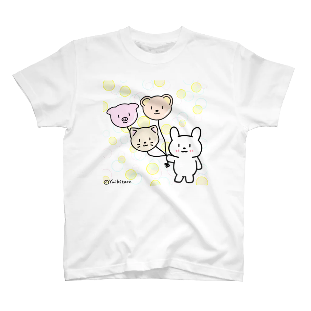 ゆいきたるの*うさぎ*風船 スタンダードTシャツ