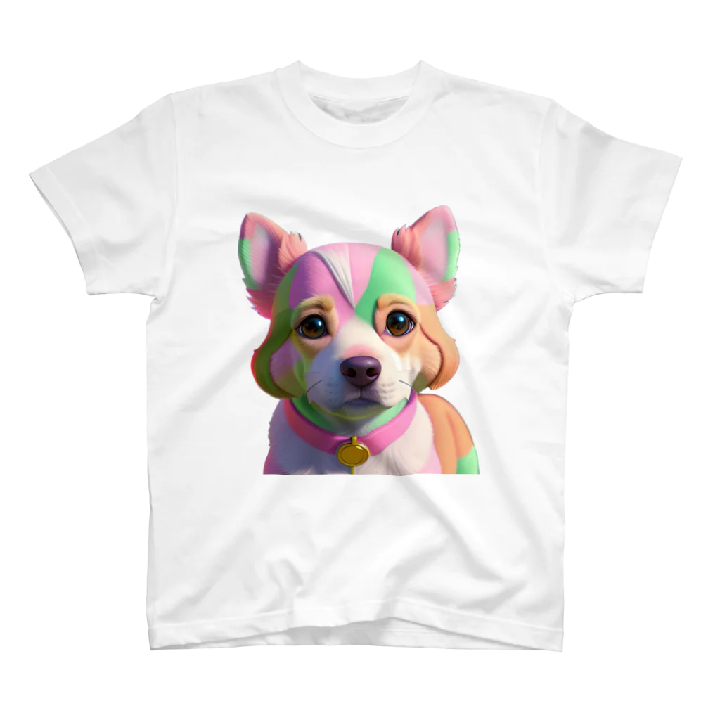 suuのおしゃれな色の犬 スタンダードTシャツ