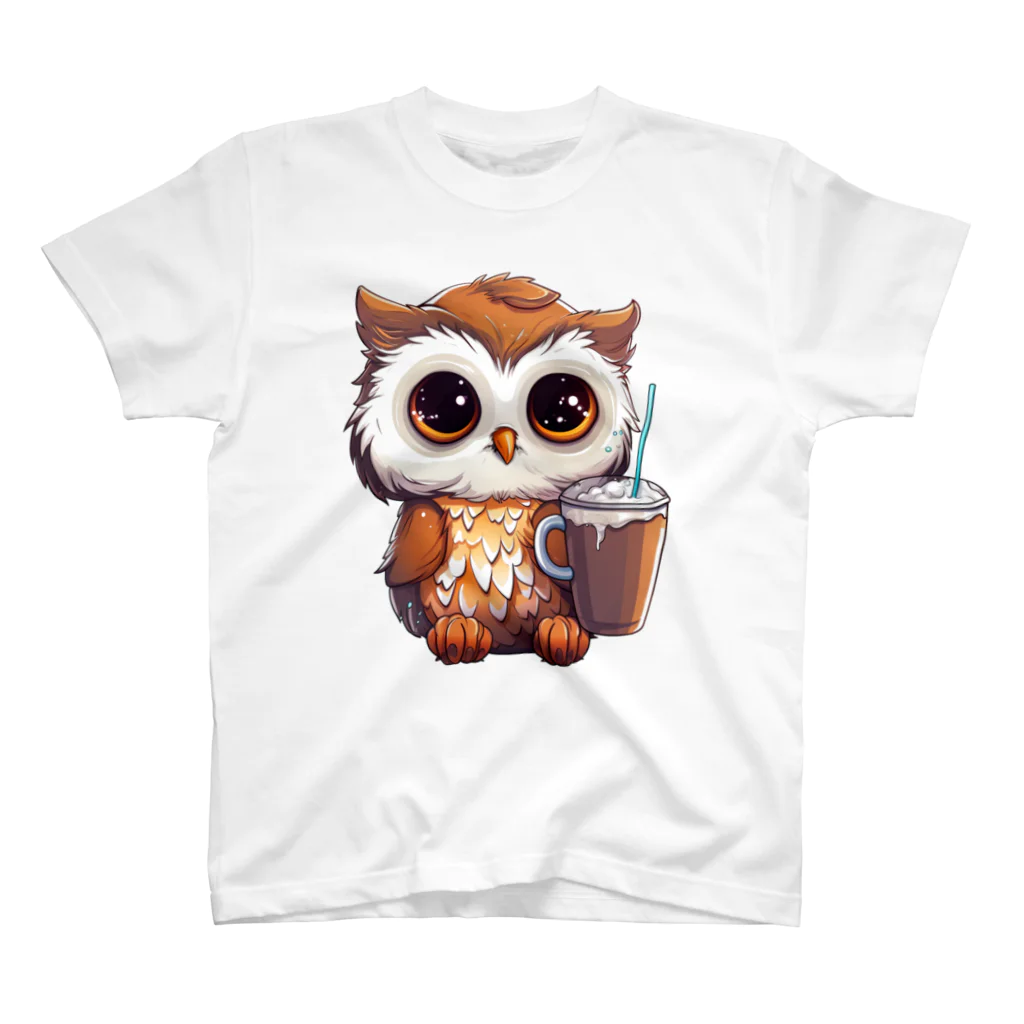 Vasetti_pressのフクロウとコーヒー スタンダードTシャツ