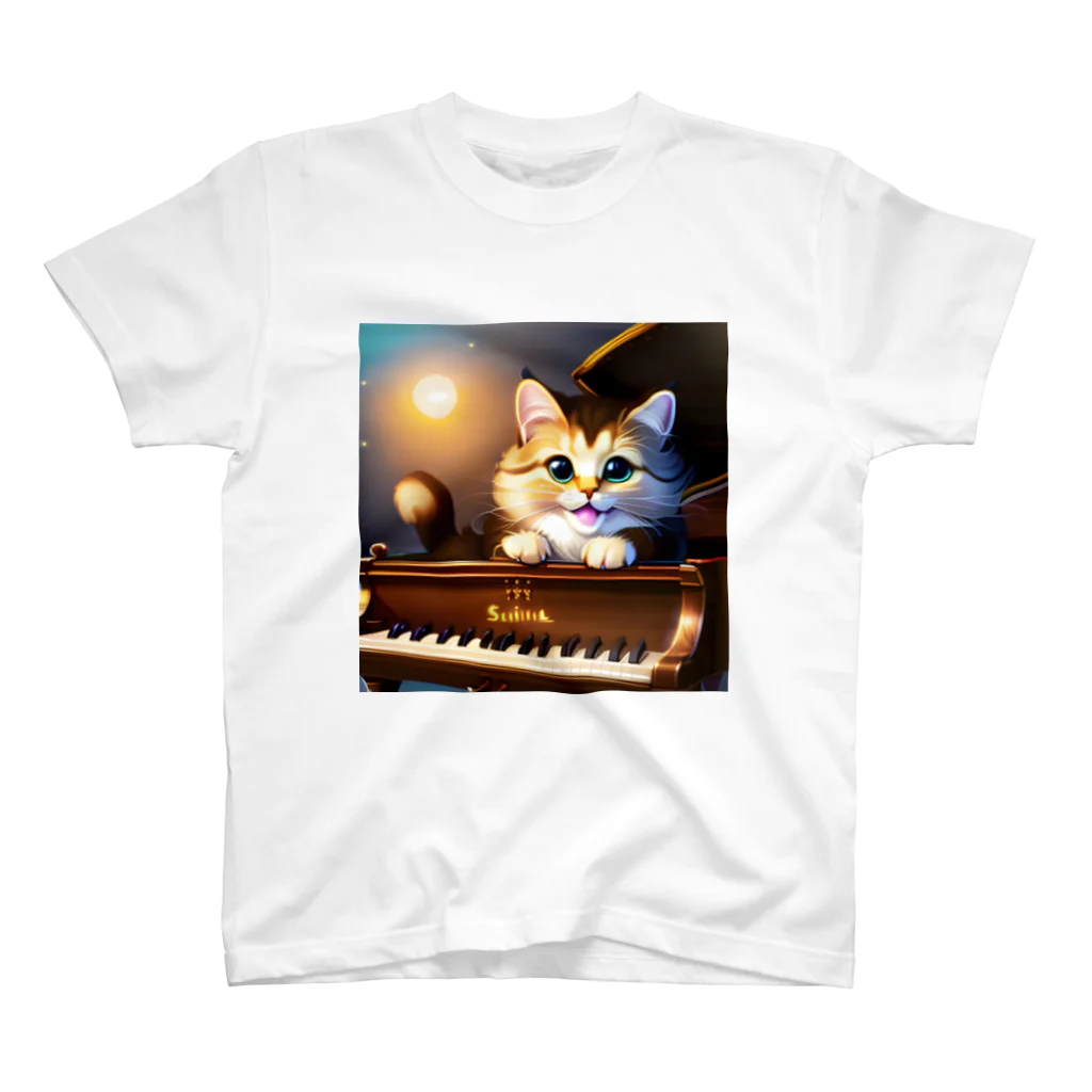 kitten pianistの子猫ピアニスト-1 スタンダードTシャツ