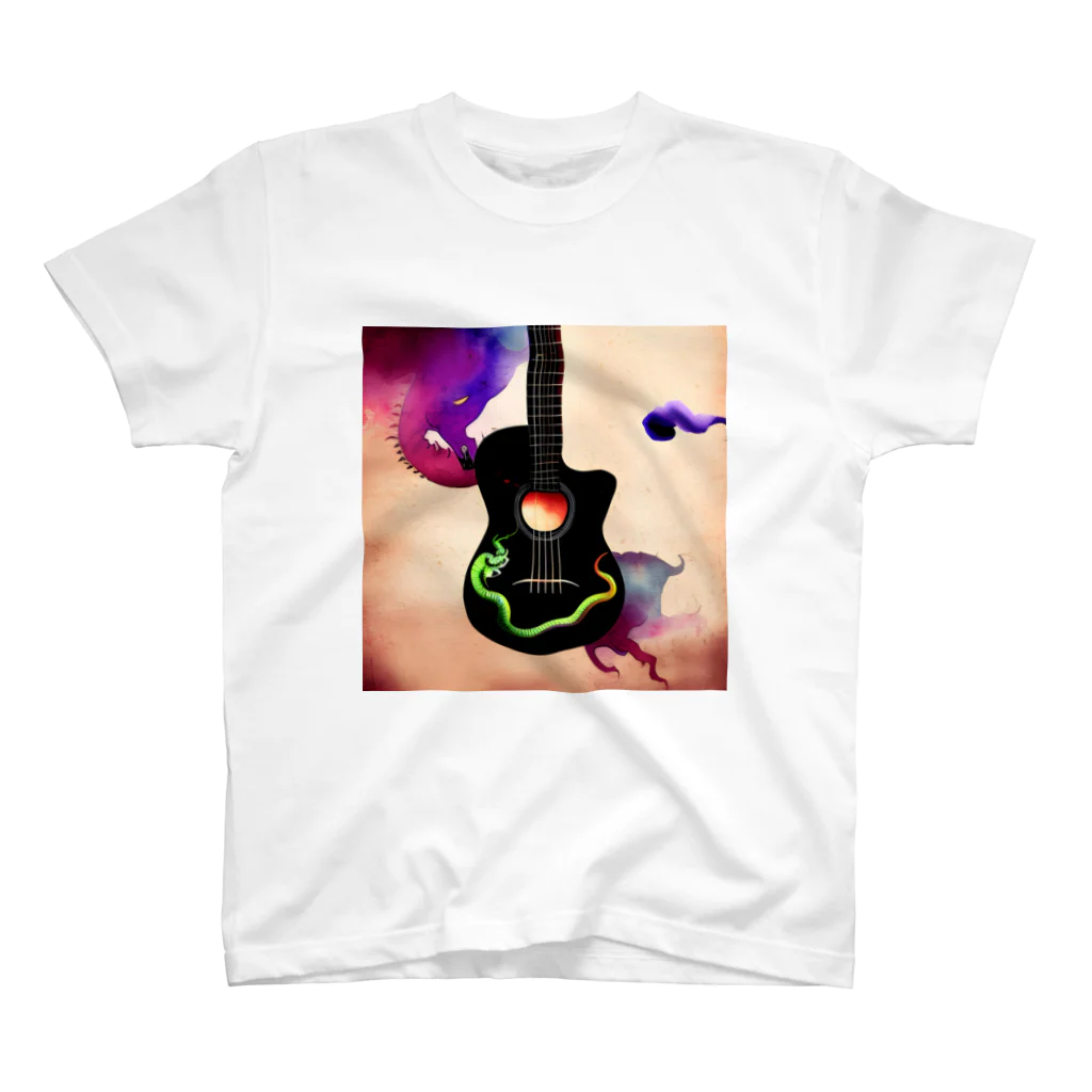 FUZUの水墨画　ドラゴンギター スタンダードTシャツ