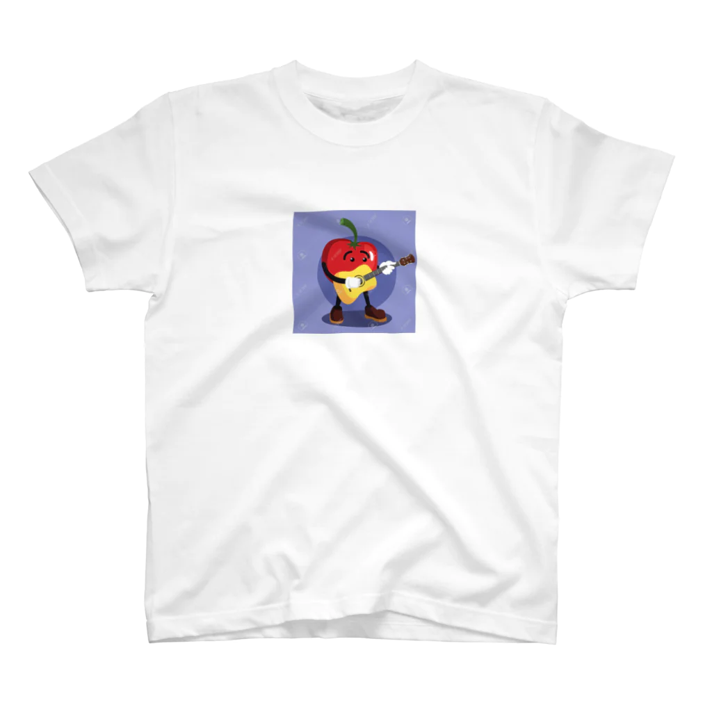 satomatoのイラストのギターを弾くトマトくん Regular Fit T-Shirt